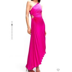 Mango Asymmetrical pleated dress